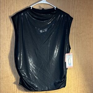 Express Black Shiny Sleeveless Tank Top